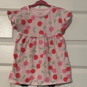 Pink Cherry Print Baby Dress